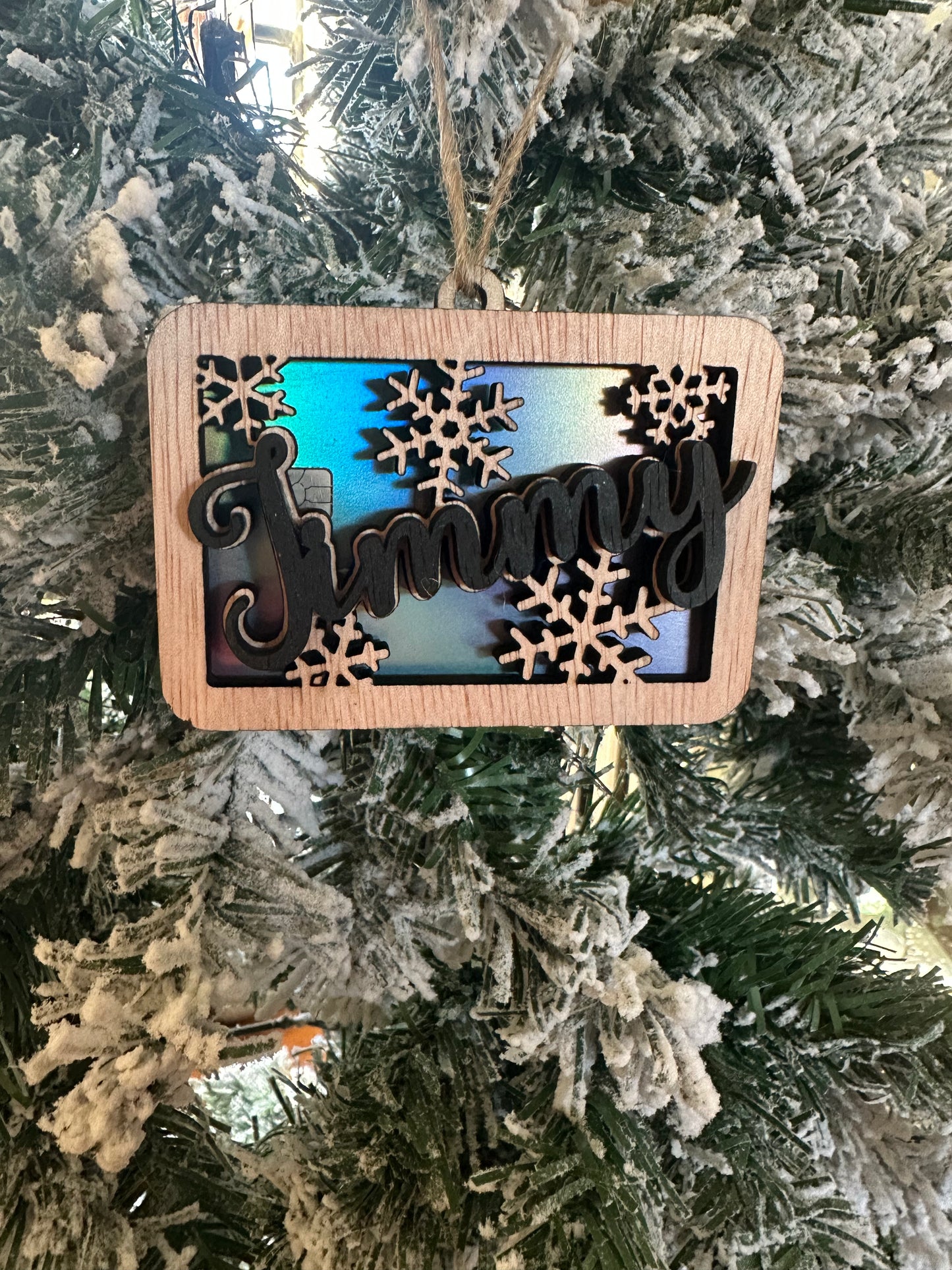 Personalized gift card holder ornament