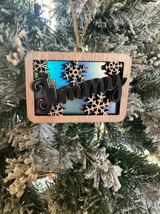Personalized gift card holder ornament