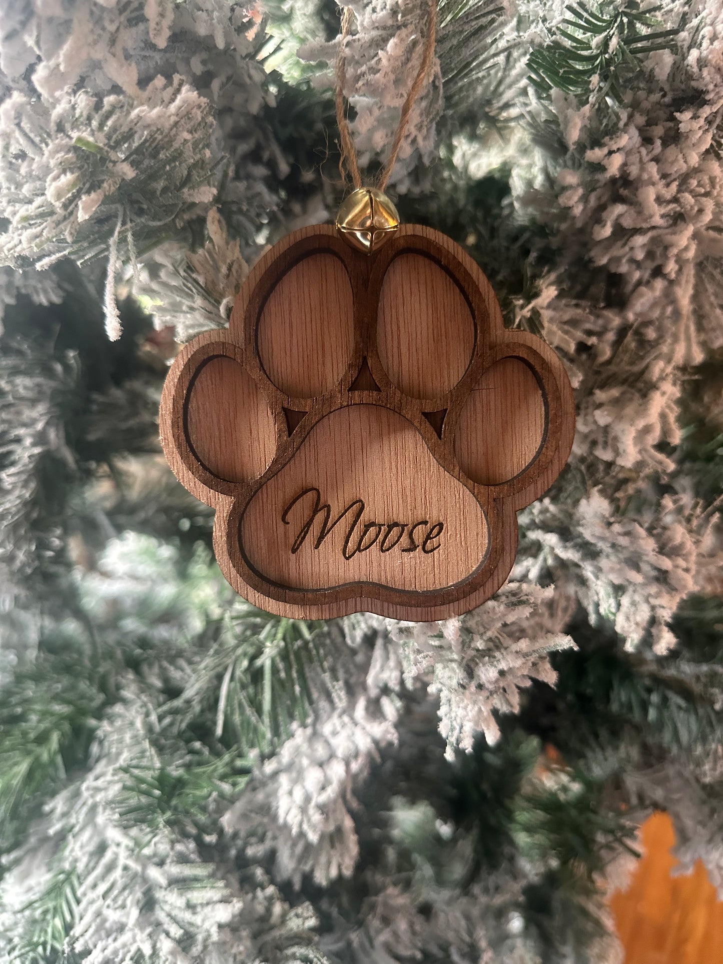 Engraved Paw Print Ornament