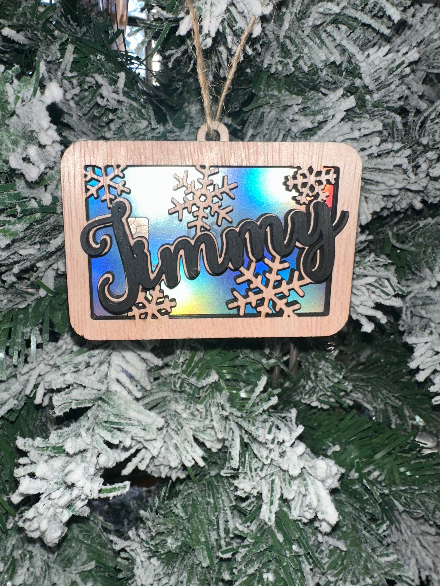 Personalized gift card holder ornament