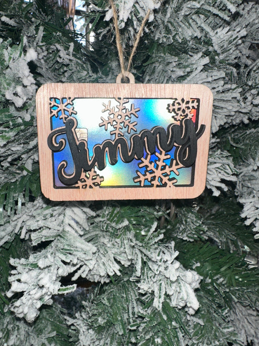 Personalized gift card holder ornament