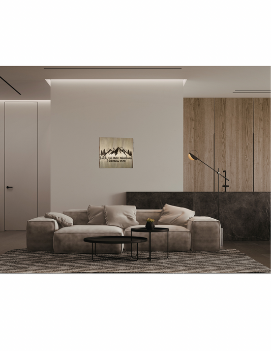 Engraved Wooden Mountain Plaque -Matthew 17:20