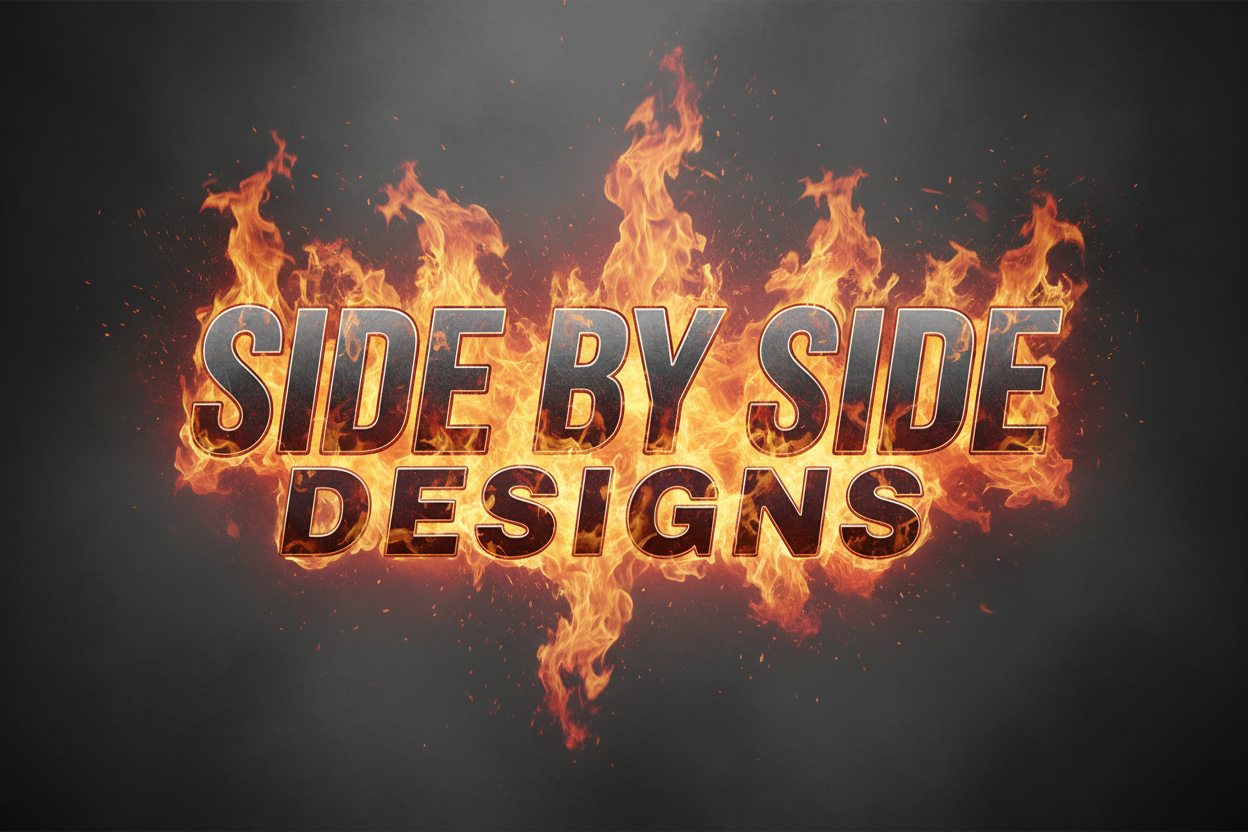 SIDE BY SIDE DESIGNS WITH FLAMES